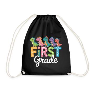 Kawaii Dinosaur First Grade Back To School - Turnbeutel - Schwarz - Vorne