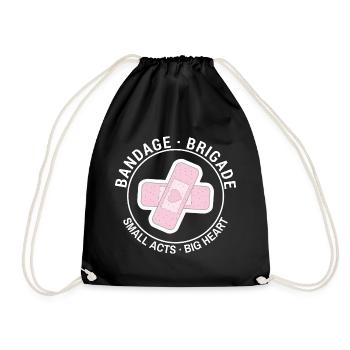 Bandade-Brigade Petits actes. grand cœur. imprimé poitrine - Sac de sport léger - noir - Devant