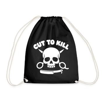 Totenkopf Cut to Kill Motiv - Turnbeutel - Schwarz - Vorne