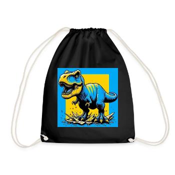 Dinosaurier - Turnbeutel - Schwarz - Vorne