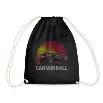 Cannonball Rally Halftone Muscle Car - Drawstring Bag - black - Front