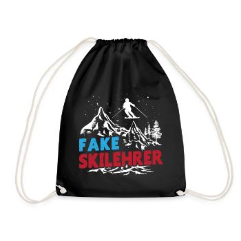Moniteur de ski FAUX MONITEUR DE SKI Ski drôle - Sac de sport léger - noir - Devant