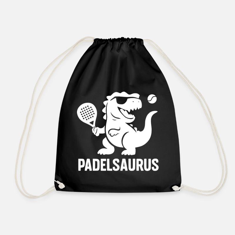 Lustiges Padel | Padelsaurus - Turnbeutel - Schwarz