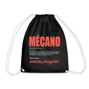 Mécano Définition Humoristique Cadeau Pour Mécano - Sac de sport léger - noir - Devant