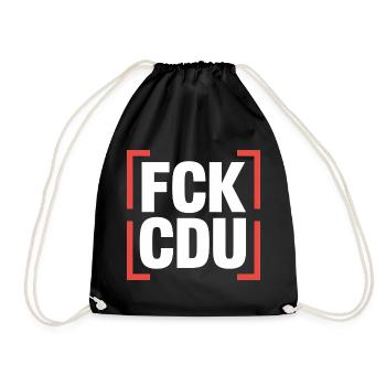 FCK CDU - Anti CDU/CSU Logo - Drawstring Bag - black - Front