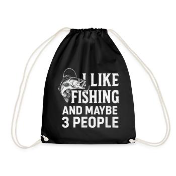 J’aime la pêche et peut-être trois personnes pêcher Angeln - Sac de sport léger - noir - Devant