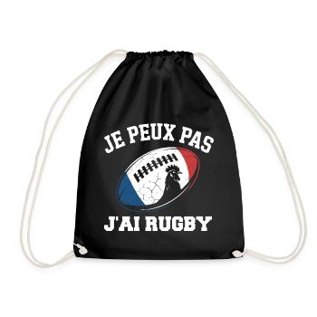 I can't I have rugby - Drawstring Bag - black - Front