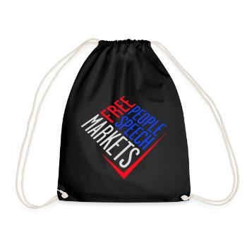 Free Speech Markets People Libertär Freiheit Logo - Turnbeutel - Schwarz - Vorne