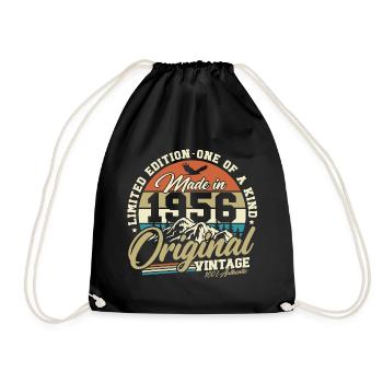 Vintage 1956 Né 70e anniversaire Rétro - Sac de sport léger - noir - Devant