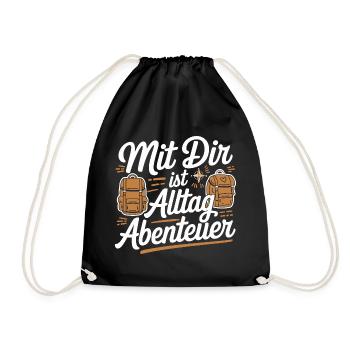 Avec toi, c’est la vie quotidienne aventure sac à dos amoureuse - Sac de sport léger - noir - Devant