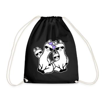 Llamas Mom Kids Family Dad Dad Sunglasses - Drawstring Bag - black - Front