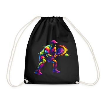 Padel Player Gift Kids Boy Passion - Drawstring Bag - black - Front