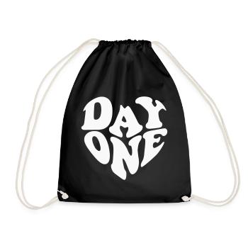 Day One Retro Heart - Couleur personnalisable - Sac de sport léger - noir - Devant