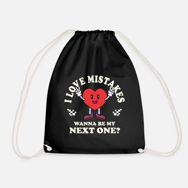 Love Mistakes – Vintage Comic Dating Spruch - Turnbeutel - Schwarz