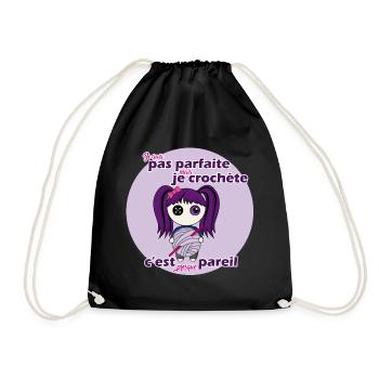Je suis pas parfaite mais je crochète - Sac de sport léger - noir - Devant