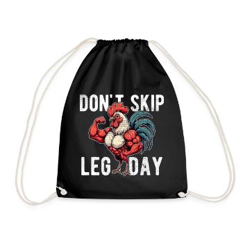 Ne saute pas la journée des jambes Gym de bodybuilding Palestra Drôle - Sac de sport léger - noir - Devant