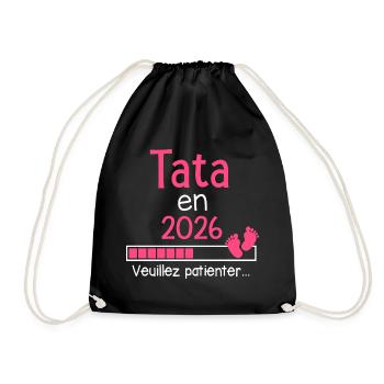 Tata en 2026 cadeau future Tante - Sac de sport léger - noir - Devant