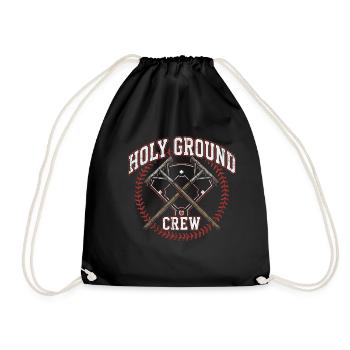 Holy Ground Crew Christian Baseball Faith - Drawstring Bag - black - Front
