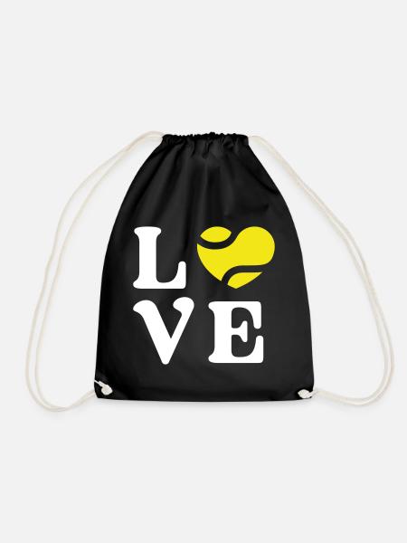 Tennis-Liebe - Turnbeutel - Schwarz