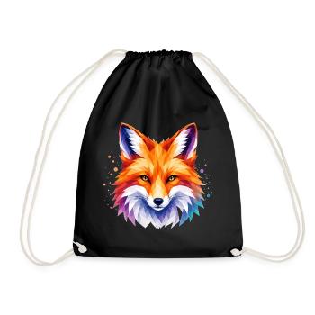 Fuchs Design – Polygon Fox Motiv für Tierliebhaber - Turnbeutel - Schwarz - Vorne