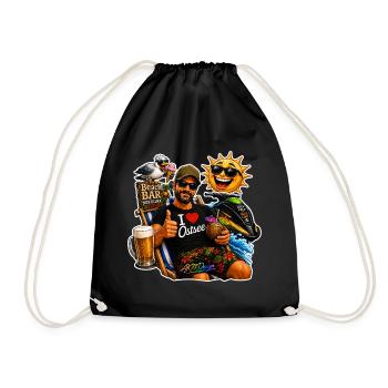 Baltic Sea Fun Motif – Holiday, Beach, Beer & Sun - Drawstring Bag - black - Front