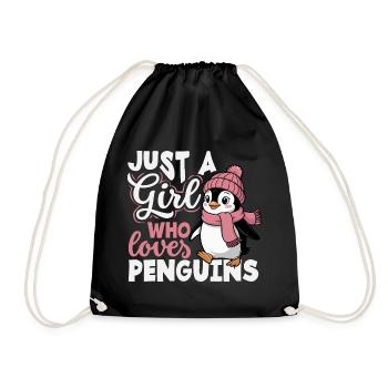Pingouin mignon - Cadeau pour l’amoureux des manchots - Sac de sport léger - noir - Devant