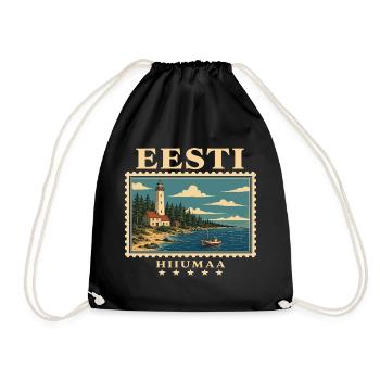 Estland Hiiumaa Vintage Reisemarke - Turnbeutel - Schwarz - Vorne