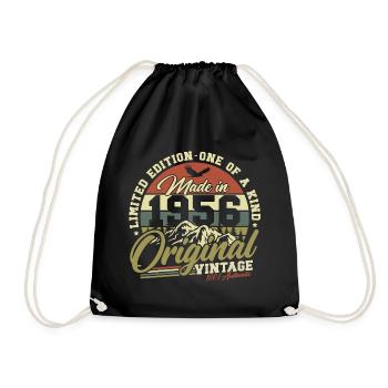 Vintage 1956 Vintage Birthday Gift - Drawstring Bag - black - Front