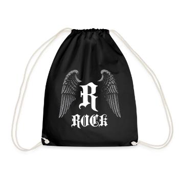 Winged Gothic Rock Logo - Drawstring Bag - black - Front