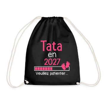 Tata en 2027 cadeau future Tante humour - Sac de sport léger - noir - Devant