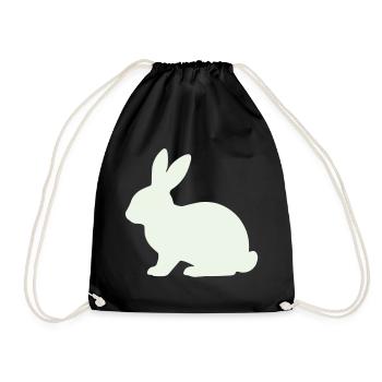 Zarte Kaninchen Silhouette - Turnbeutel - Schwarz - Vorne
