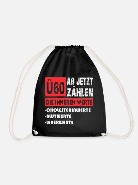 60 Jahre Innere Werte Cholesterin Blutwerte - Turnbeutel - Schwarz