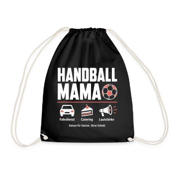 Handballmama Geschenk – Saison für Saison - Turnbeutel - Schwarz - Vorne