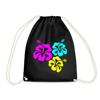 Hibiskus Hibiskusblüte hibiscus - Drawstring Bag - black - Front