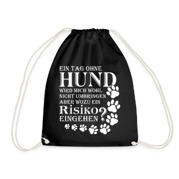 Hund Labrador Agility Tierschutz Tierfreund Rudel - Turnbeutel - Schwarz - Vorne