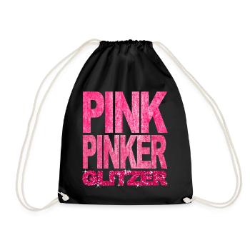 Pink Pinker Glitzer Bling Prinzessin Fashionista - Turnbeutel - Schwarz - Vorne
