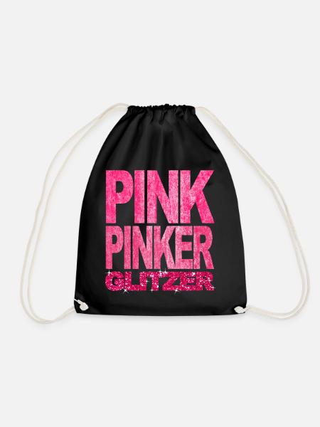 Pink Pinker Glitzer Bling Prinzessin Fashionista - Turnbeutel - Schwarz