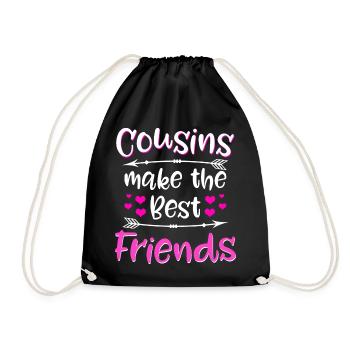 Cousins Make The Best Friends - Cousin Cousine - Turnbeutel - Schwarz - Vorne