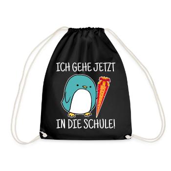 Einschulung Schulkind Zuckertüte Schulanfang - Turnbeutel - Schwarz - Vorne
