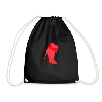 High heels. Shopping. Damen. lustiges Geschenk. - Turnbeutel - Schwarz - Vorne