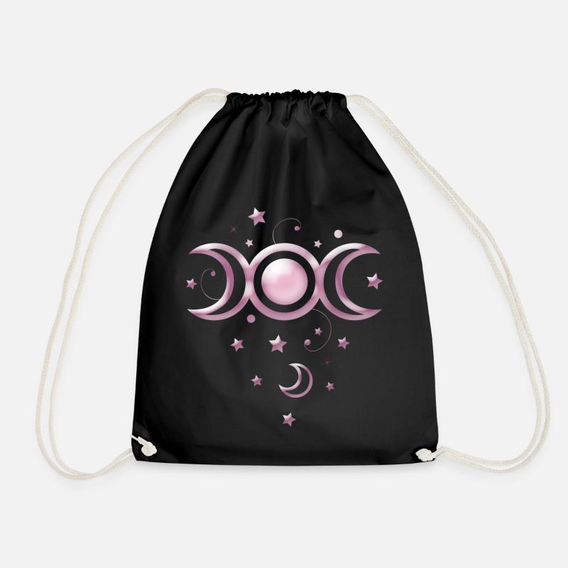 Moon Phases Wicca - Drawstring Bag - black