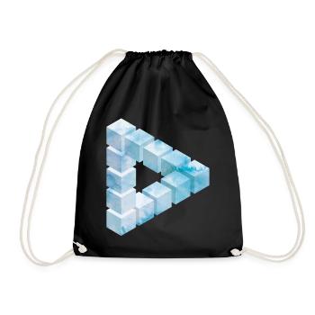 Eisblock Muster Design - Turnbeutel - Schwarz - Vorne