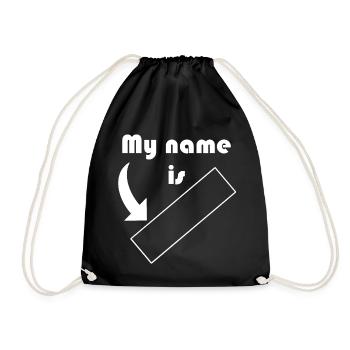 My name is ... customizable - Drawstring Bag - black - Front