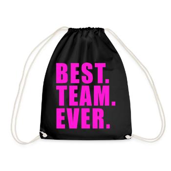 BEST TEAM EVER GESCHENK WORK GRUPPE VEREIN GROUP - Turnbeutel - Schwarz - Vorne