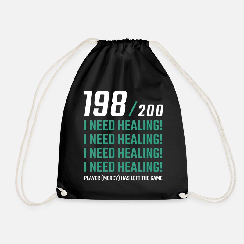 I Need Healing Gamer - Drawstring Bag - black