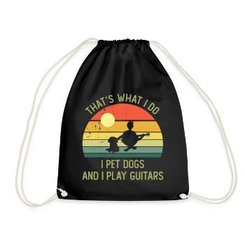 C'EST CE QUE JE FAIS JE PET DOGS ET JE JOUE DE LA GUITARE - Sac de sport léger - noir - Devant
