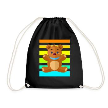 Teddybär Sunset - Turnbeutel - Schwarz - Vorne