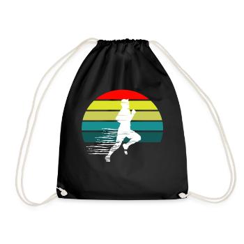 Laufender Sportlicher Mann Sunset - Turnbeutel - Schwarz - Vorne