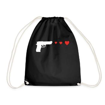 Herzen Liebes Pistole - Turnbeutel - Schwarz - Vorne