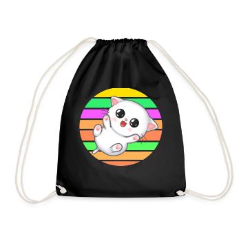 Bébé chaton au coucher du soleil - Sac de sport léger - noir - Devant